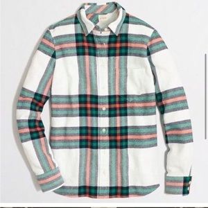 J Crew Factory Rock Salt Plaid Flannel Shirt S Small